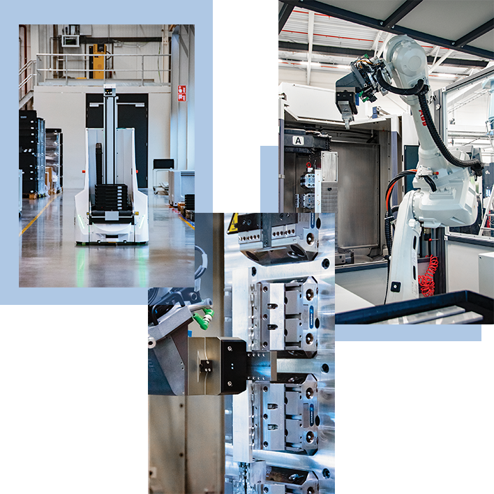 Automation with robots and AGVs