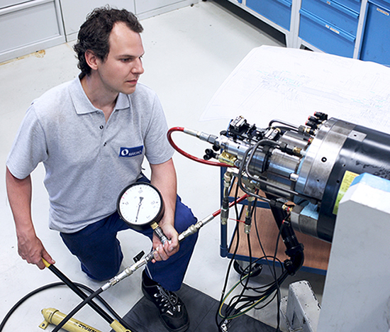 Prueba de fugas en el husillo principal